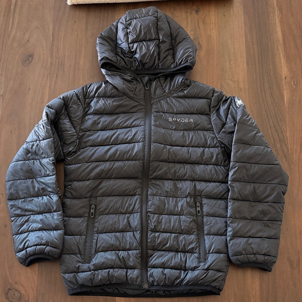 Boys Spyder Black Puffer Jacket